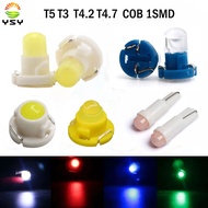 2X LED T5 T4.7 T4.2 T3 COB 1SMD Bulb Light Wedge Instrument Dashboard Car Meter LED Light Bulb Motor