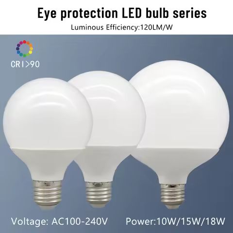 2-6PCS Big LED Bulb E27 Global Light 10W 15W 18W AC100-240V G80 G95 G120 Energy Saving Lampada Ampou