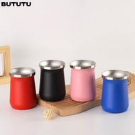 BUTUTU Yerba Mate Gourd, Bombilla Straw Stainless Steel Yerba Mate Cup, Cleaning Brush Double-Wall E