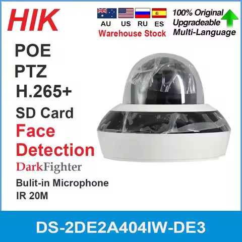 Hikvision PTZ IP Camera DS-2DE2A404IW-DE3 4MP 4X Zoom Network POE Mini Camera Dome H.265 WDR CCTV Su
