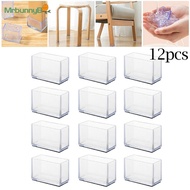 Chair Feet Cover Floor Soft Table Table Feet 12pcs Wear-resistant Clear