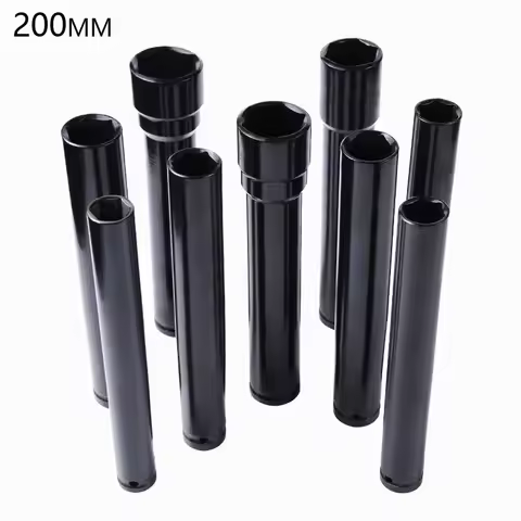 200mm Deep Hex Socket 1/2" Drive Electric Impact Hex Wrench Socket Electrophoresis Antirust Electric