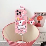 For Samsung Galaxy A13 A21 A22 4G A22 5G A23 4G A13 5G A04S A14 4G A14 5G  4G A23 5G A31 A32 4G A32 5G A33 5G Cartoon unicorn  Phone Case (Including Stand Doll &amp; Lanyard)