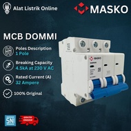 Masko MCB DOMMI 3P 32A / 40A 3 Pole Phase AMPERE SNI 32 A / 40 A - 32 AMPERE