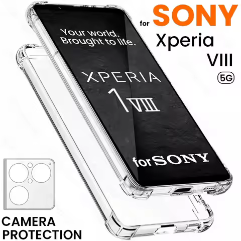Clear Crystal TPU Soft Case for Sony Xperia 1 VIII 5G Camera Protective Shell Cover on Xperia1VIII X