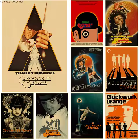 Classic Movie A Clockwork Orange Poster Crime Film Kraft Paper Posters Vintage Room Bar Cinema Decor
