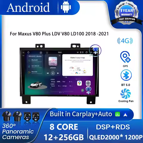 Radio Multimedia Player Android 15 For Maxus V80 Plus LDV V80 LD100 2018 -2021 Stereo Carplay Video 