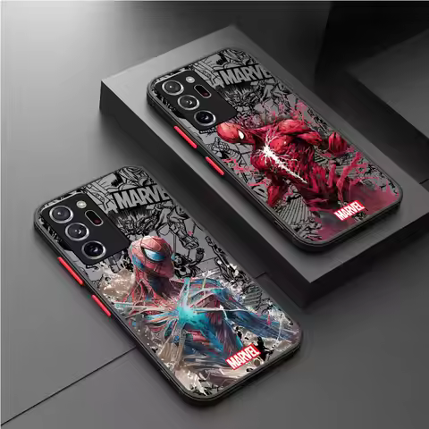 Matte Case for Samsung Galaxy Note 10 Plus 8 9 S21 S22 S23 S24 Ultra Note 20 Ultra Marvel Retro Spid