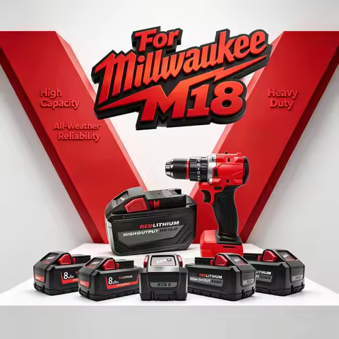 For Milwaukee M18 REDLITHIUM XC6.0 Battery 18V 6.0Ah 8.0Ah High Capacity Rechargeable Lithium Ion Pa