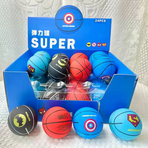 4pcs Avengers Marvel Elastic Ball Rubber 6cm Spider-Man Iron Man Decompression High Elastic Toys Pat