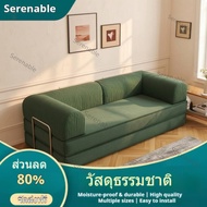 Serenable Space-Saving Convertible Sofa Bed Compact Foldable Sofa Bed Corduroy Convertible Couch Low