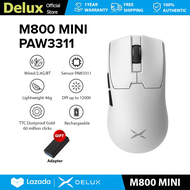 Delux M800ชุด MIMI สวิตช์ PAW3395เมาส์เล่นเกม DPI สูงสุด26000 2.4G ไร้สายชาร์จได้42G TTC สำหรับพีซี/