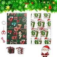 2Pcs 67 Kertas Pembungkus Krismas, 6 7 Meme Kertas Pembungkus, 67 Meme Kertas Pembungkus Hadiah Rema