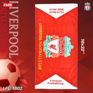 "ของแท้ 100%" JHC Towel ผ้าขนหนูลิขสิทธิ์ Liverpool LFC-1802 ขนาด 16x32 นิ้ว ( เช็ดผม)