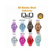 Jam Tangan Q&Q Jelly QQ Angka Rubber Transparant Bening Karet