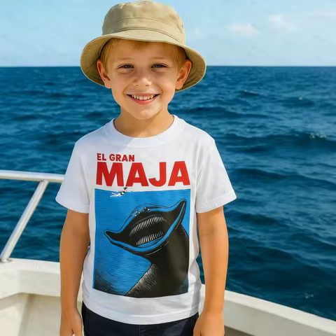 El Gran Maja Kids T-shirt for Boys Girls Shirt Funny Sea Monster Graphic Creature Feature Ocean Cart