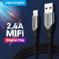 【COD】Vention สาย USB 2.0 A ถึง Lightning ได้รับการรับรอง MFi 2.4A สายชาร์จเร็ว 480Mbps Fast Date Transmission Cable สำหรับ iPhone 13 iPad iPod USB 2.0 A ไปยังสาย Lightning Gary