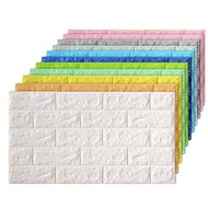 YJG 3D Foam Wall Wallpaper Plain Star Brick Motif Size 37.5 x 70 CM Waterproof Brick Sticker 3D Foam