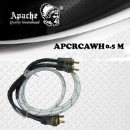 Apache Car Audio Stereo Amplifier 2 TO 2 0.5 M Meter RCA White Cable Wires Socket Connector