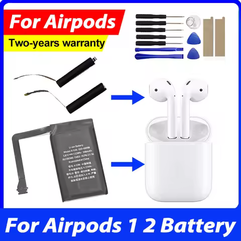 New Replace Battery For Airpods 1st 2nd A1604 A1523 A1722 A2032 A2031 Air Pods 1 Air Pods 2 Replacea