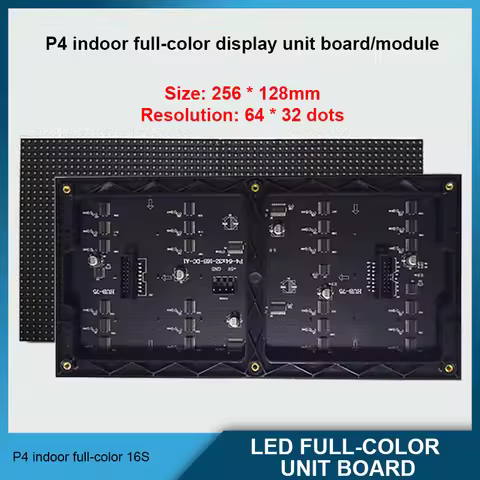 P4 Indoor Full Color LED Display Module 320mm*160mm/256*128mm,80x40/64x32 Pixels 10S/8S with HUB75 P