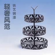 2026 European Light Luxury Three-Layer Iron Plate Restaurant Household Exquisite Dessert Display Sta