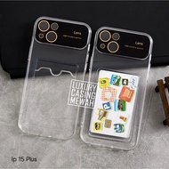 Card Slot Case + LensBIG Clear Card Case for iphone 15 iphone 15 Plus iphone 15 Pro iphone 15 Pro Ma