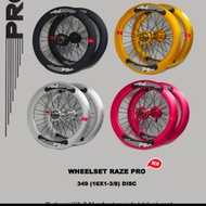 Wheelset 16 349 20 406 RAZE PRO Alloy Disc Brake Old 100/135 Hub Raze Pro