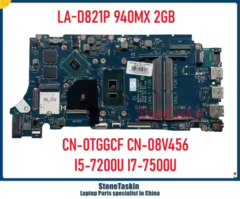 StoneTaskin TGGCF CN-08V456 For Dell Inspiron 7460 7560 Vostro 5468 5568 Laptop Motherboard LA-D821P