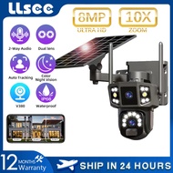 LLSEE V380 Pro Dual Lens 4K Monitor Wireless Waterproof Night Vision Solar CCTV Camera