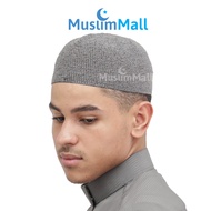 Peci Rajut Yaman Pria Tebal Kopiah Abu-abu Polos Yaman - The Kufi