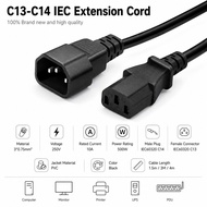 C13 to C14 Extension Power Cord Power Extension Cable Monitor IEC Cable Extension C13 Male to C14 Fe