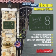 House Number Plate Nombor Rumah 门牌 Stainless Steel 304 白钢门牌  SERIES C8104