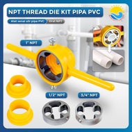 6Buah Set Alat Pembuat Ulir Pipa Kuning untuk Pompa Pipa Alat Tangan Mati Plastik Pipa Thread