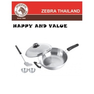 100% Original Thailand Zebra 32cm 5-Ply Wok With Lid & 2 Pcs 9cm Bowl