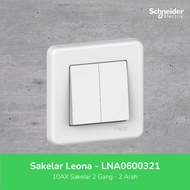 Schneider Leona 10AX 2 Gang Switch - 2 Way - LNA0600321