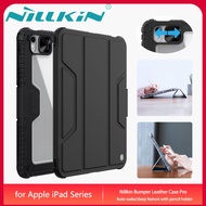 Nillkin Tri-fold Magnetic Flip Leather Case Smart Cover Slide Camera Protection Casing with Pencil Holder for Apple iPad 10th 9th 8th 7th Air 5th 4th Pro 11 12.9 2022 2021 2020
