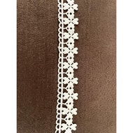 FRAB-417 Charisma Lace FR- 4 cm Wide White Variation/ / Price per 1 yard (90cm)