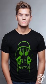 MooTees Alienware 01 - Aliens / Headphones / Earphones / ET - Cool Graphic Print Black Cotton T-shirt / Tee For Men