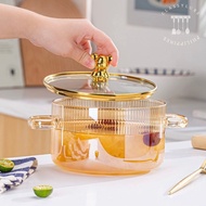 Classy Luxe Glass Pot High Borosilicate Glass Soup Pot with Electric Multi Cooker Glass Noodle Pot