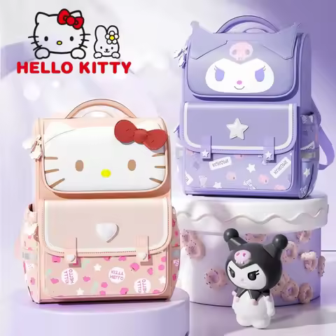 Genuine Kuromi Student Backpack Cartoon Sanrio Girl's Lightweight and Large Capacity Travel Storage 