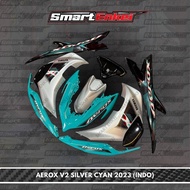 NVX155 V2 AEROX CYAN SILVER 2023 COVERSET