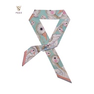 PEDZ Mariez Duck Print Twilly Scarf Blue