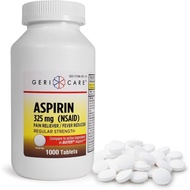 GeriCare Aspirin Tablets 325mg - Pain Reliever and Fever Reducer Uncoated Aspirins for Adults & Kids