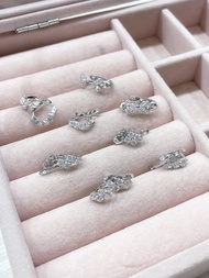 Anting Emas Putih Kadar 375 (8K) Model Jepit Variasi Mata 1 gram (RANDOM)