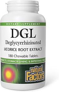 Natural Factors DGL Chewable - Digestive Support Supplement with Licorice Root Extract - Chewable Ta
