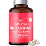 Eve's Cycle Nattokinase Supplement 4000 FU - 270 Vegan Natto Capsules - Premium Japanese Enzyme, Nat