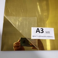 Acrylic Sheet Mirror Gold A3 2mm