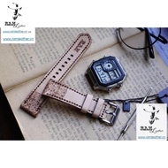 VEGTAN -INCA COW LEATHER WATCH STRAP - GENUINE COW LEATHER - RAM LEATHER - CASIO AE1200/SEIKO5 + + +