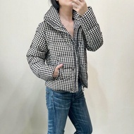 全新 MK / MICHAEL KORS 黑白千鳥格短版羽絨外套 XS/S/34/36